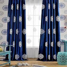 Vogol Embroidered Blackout Curtains For Living Room Blue Https Www Amazon Com Dp B07n Blue Velvet Curtains Blue Curtains Living Room Curtains Living Room