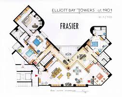 Artist Draws Detailed Floor Plans Of Famous Tv Shows Floor Plan Drawing Apartment Floor Plan House Floor Plans