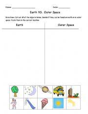 Solar system worksheets and activities for young learners. English Worksheets Comparing Earth And Outer Space