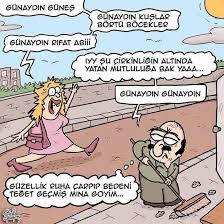 Seref Efendiler Karikaturleri Gunaydin Gunes Gunaydin Kuslar Bortu Bocekler Gunaydin Rifat Abii Iyy Su Cirkinligin Altin Karikatur Karikatur Kitabi Komik