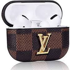 Amazon Com Mulafnxal For Airpods 3 Pro Case Cute 3d Luxury Leather Shockproof Cover Skin Keychain Cool Fun Funny Fashion St Square Logo Funny Fashion Leather