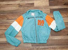 Na'sii NASII Clothing teal Blue, Orange Windbreaker zip Jacket SZ M  midi top | eBay