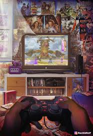 My Last Art Work 2000 S Gamer Room You Can Follow Me On Twitter Instagram Facebook Rachid Lotf Retro Gaming Art Retro Games Room Classic Video Games