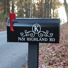 Better box mailbox paper box add on. Decorative Mailbox Numbers Custom Family Initial Street Name Vl0903