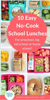 10 Easy No Cook School Lunch Ideas Picky Eater Approved Recipe Kids Packed Lunch Lunch Simple Sandwiches Lunch