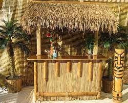Clever Use Of Rope Lining The Tiki Bar Top Tiki Bar Decor Tiki Bar Outdoor Tiki Bar