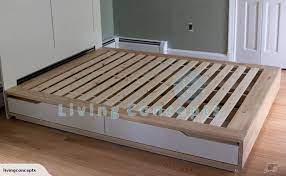 There are even loft beds that are lifted off the ground by beams, allowing for a space for, say, a desk underneath. Ikea Mandal Double Bed With 4 Storage Drawers Trade Me Bed Frame With Storage Ikea Mandal Bed Apartment Bedroom Decor