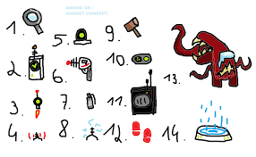 Among Us Gadget Concept And A New Role Drawings And Concept Made By Me With Paint What Do You Think Amongus
