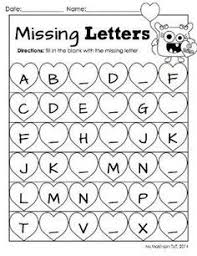 February Printable Packet Kindergarten Literacy And Math Missing Letter Worksheet For Kindergarten Valentines Kindergarten Literacy Kindergarten Worksheets