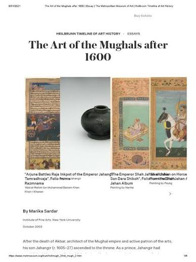 Mughal Empire Art Timeline Post-1600 | PDF | Mughal Empire | Timurid Dynasty