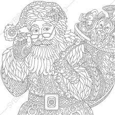 Coloring Page For Adults Digital Coloring Page Santa Claus Etsy Christmas Coloring Books Coloring Pages Coloring Books