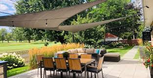 Shade your patio or yard with a triangle shade sail. Standard Sized Triangle Shade Sail Shade Sails Canada