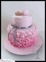 Under construction baby shower cake. Baby Shower Cake Ideas For Girls 25 Beautiful Cakes For Baby Girls