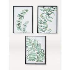 Jul 06, 2020 · this is a print of a dark green tropical leaf with lots of texture on it, as an added bonus there is a bit of lavender color from the underside of the leaf peaking out along the side. Green Plants Framed Print 3 Pack Home George At Asda