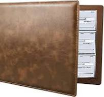 7 Ring Business Checkbook Binder 600 Checks Capacity,Pu Leather Cover，9X13  Inch