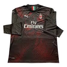 19 20 Ac Milan Third Away Black Long Sleeve Jerseys Shirt Cheap Soccer Jerseys Shop Long Sleeve Jersey Shirt Soccer Jersey Long Sleeve Jersey
