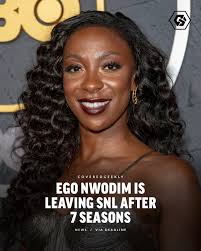 According to Deadline, and amid ongoing departures of long-time cast  members, Ego Nwodim is now officially leaving Saturday Night Live (SNL)  after 7 seasons.