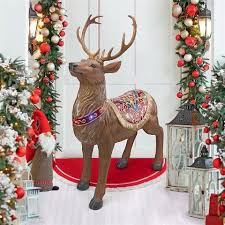 Make Your Home The Next North Pole With Indoor Christmas Statues Holiday Decor Christmas Christmas Reindeer Decorations Reindeer Decorations