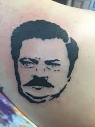 Ron Swanson Done by Nick Perri at Empire tattoo in Illinois : r/tattoos