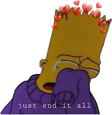 Jon lovitz's jay sherman, a sad portmanteau of gene siskel and roger ebert (but without most of their charm or dignity),. Sticker Mood Die Sad Life Bart Simpsons Png Black And Simpsons Sad Clipart Large Size Png Image Pikpng
