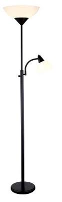 Adesso 7202 01 Piedmont 300 Watt Incandescent Torchiere With 60 Watt Adjustable Reading Lamp Black By Adesso 56 00 The Ade Black Floor Lamp Floor Lamp Lamp