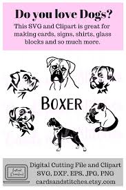 Boxer Dogs Svg Boxer Silhouettes Boxer Breed Clipart Etsy Clip Art Boxer Dogs Boxer