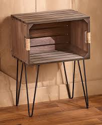 Rustic Wooden Crate End Tables In 2020 Wooden Crate End Table Crate End Tables Wooden Crate Furniture