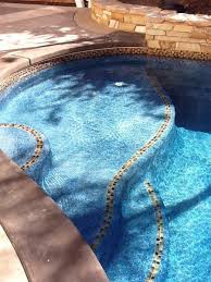 Uneven Pool Steps With Tile Border Pool Steps Pool Steps Inground Pool Remodel