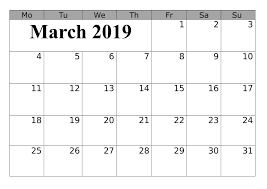 March Calendar 2019 Holidays Template Calendar Template Templates 2019 Calendar