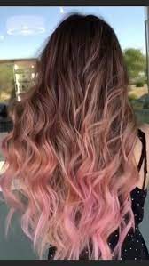 The base is dyed in color your hair with a light pink all over and then add some bright, electric pink to the ends. Pink Ombre Balayage Hair Light Brown Light Pink Hair Pink Hair Highlights Pink Ombre Hair