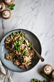 schnelle champignon hirse pfanne und ein besuch beim rewe champignon produzenten heavenlynn healthy rezept gesunde vegetarische rezepte rezepte gesund rezepte