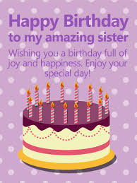 Birthday Cake For My Sister Images Purple Polka Dots Happy Birthday Card For Sister Birthday Greeting Cards By Davia Sister Birthday Card Birthday Wishes For Sister Happy Birthday Friendship