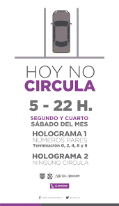 Todos los vehículos particulares con holograma de verificación 2, incluyendo vehículos con desde el lunes pasado y hasta este domingo, cuando estuvo activa la fase 1 de contingencia ambiental, fueron sancionados. Locatel Mx A Twitter Hoynocircula Este Sabado No Circulan Vehiculos Con Holograma De Verificacion 2 Sin Importar Su Terminacion Y Vehiculos Con Holograma 1 Terminacion De Placa Par 2 4 6 8 Y