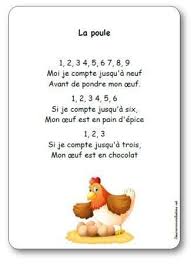 Comptine La Poule Paroles Illustrees De La Comptine La Poule A Imprimer Number5 French Nursery Rhyme For En 2020 Comptines Comptine Illustree Les Oeufs De Paulette