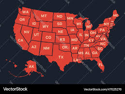 america map red usa outline Vector Image