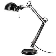 The ikea forsa desk lamp is made of sleek steel and features a long, adjustable arm. Forsa Black Work Lamp Ikea