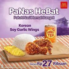 McDonald's Indonesia on Instagram: "Meskipun lagi berhemat untuk beli K-Pop Merch impian, McD'ers tetap bisa kok menikmati PaNas HeBat Korean Soy Garlic Wings! Hanya dengan 27 Ribuan McD'ers dapat dua potongan sayap