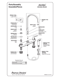 Described with american standard kitchen faucet parts as well as nice kitchen. American Standard 9316 451 075 Jocelyn 2 Handle High Arc Kitchen Faucet Parts Diagram Manualzz