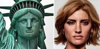 Isabelle Boye-Singer model of the french sculptor Bartholdi for the statue  of liberty