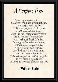 A Poison Tree Poem By William Blake Printable Poetry Wall Art Blake Poetry Poison Tree Poem William Wordsworth Poems