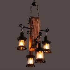Rustic Wood 4 Heads Chandelier Iron Ceiling Lamp Industrial Pendant Light 9780061061196 Eba Rustic Pendant Lighting Wood Chandelier Industrial Pendant Lights