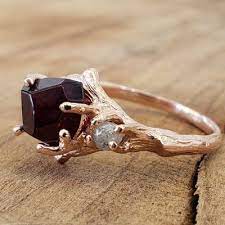 Dawn Vertrees Raw Uncut Rough Engagement Wedding Rings 3 Stone Engagement Ring Garnet Garnet Engagement Ring Raw Stone Engagement Rings Garnet Wedding Rings