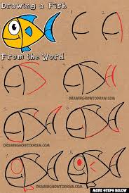 How To Draw A Cartoon Fish From Word Fish Easy Drawing Tutorial For Kids How To Draw Step By Step Drawing Tutorials Word Drawings Drawing Tutorial Drawing Tutorials For Kids