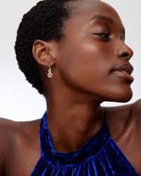 OLIVER BONAS Celine Morganite & Rhodolite Gold Plated Hook Earrings in Pink 