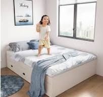 Nordic Modern Minimalist High Box Storage Bed