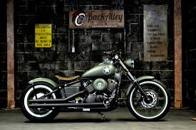 Army V Star 650 Bobber Motorcycle In Od Green