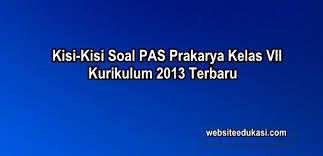 Kisi Kisi Pas Prakarya Kelas 7 K13 Tahun 2020 2021 Websiteedukasi Com