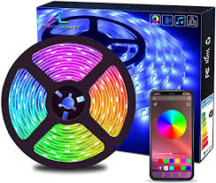 Amazon Com Aled Light Bluetooth Led Strip Lights 5050 16 4 Ft 5 Meter 150 Led Stripes Lights Smart Phone Controlled Waterproof Rgb Led Band Light For Home Outdoor Decoration Home Kitchen