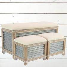 Find great deals on coffee table in your area on offerup. Corrugated Metal And Wood Fabric Top Storage Bench Rustic Metal Decor Corrugated Metal Storage Bench