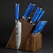 Cerulean" 16-Piece Japanese Knife Block Set